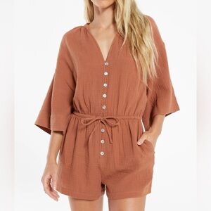 Z Supply Zephyr Cotton Gauze Romper